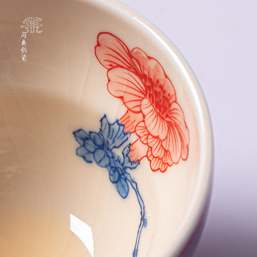 问鼎钧瓷鹅黄青花木兰杯（凌霄花） 商品图1