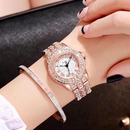 【气质拉满！满钻腕表】奢华满天星水钻女士腕表，小表盘罗马字体设计，时尚百搭，通勤搭配休闲时尚Y 商品图3