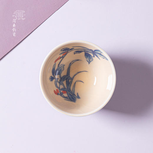 问鼎钧瓷鹅黄青花花铃杯（豆荚蜻蜓） 商品图1