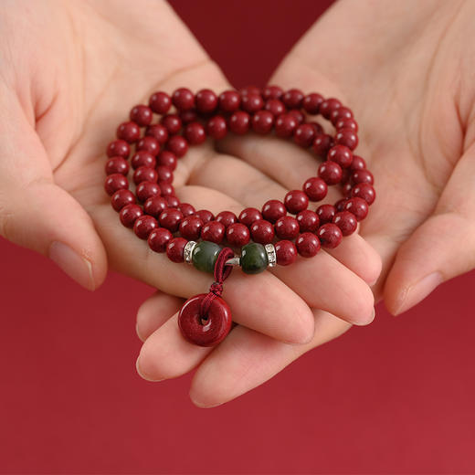 【好物】岸纾 天然原矿朱砂福禄精品多圈手串（两款可选） 商品图2
