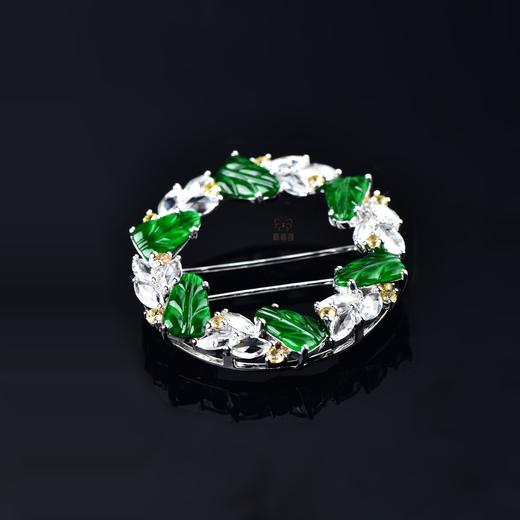 【爱无限】绿翠叶花环胸针-XZ12309050 商品图1