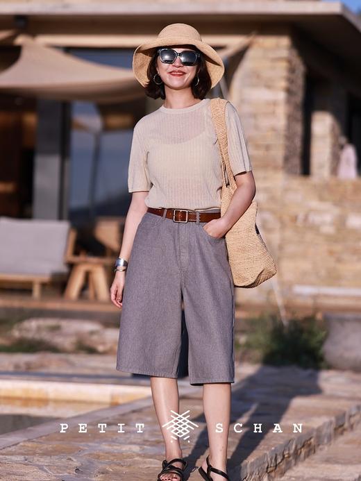 PETIT SCHAN小闪 CLO#538 wandering vintage 流浪古着 纯棉灰色轻水洗牛仔百慕大短裤 商品图1