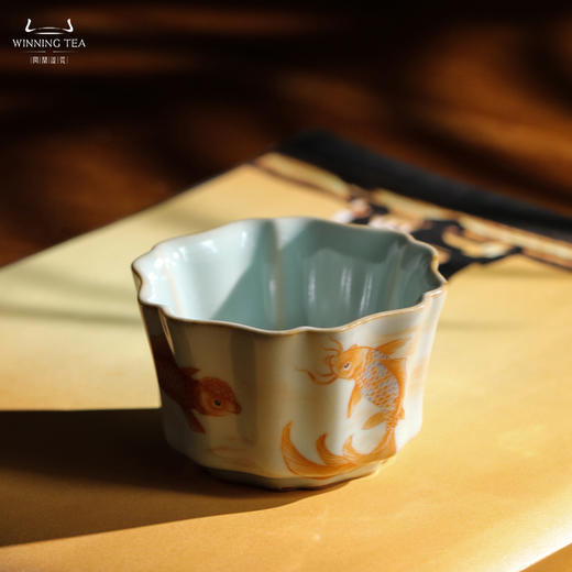 问鼎汝瓷鼎峰系列天青簪花杯（金鱼） 商品图3