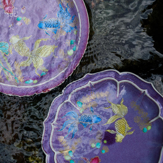 问鼎钧瓷宝相壶承 （双鱼跃池）妙时壶承 （荷塘鱼游） 商品图2