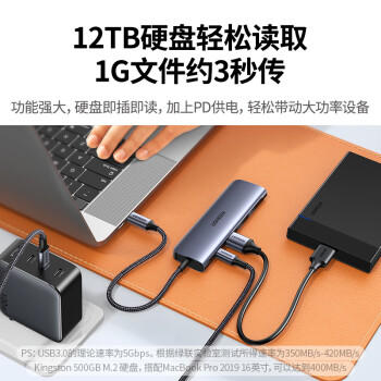 绿联Type-C拓展坞转HDMI扩展坞适用雷电4/5苹果电脑转换器C口转接头Macbook air/neo华为多接口扩展器 商品图1