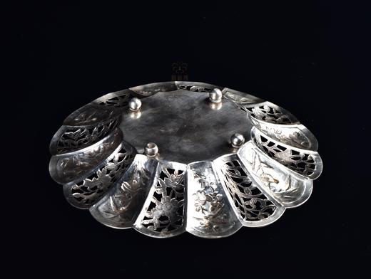 【梅兰竹菊】镂空老银盘YS2407009 商品图7