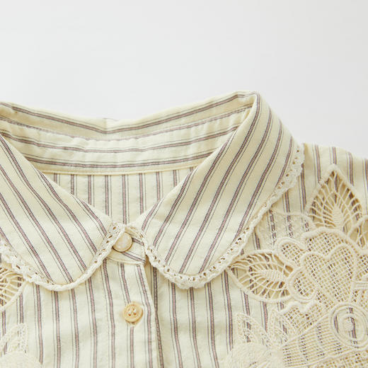 谜底衬衫式连衣裙长袖2024秋新品通勤风条纹宽松直筒裙243ML1045 商品图3