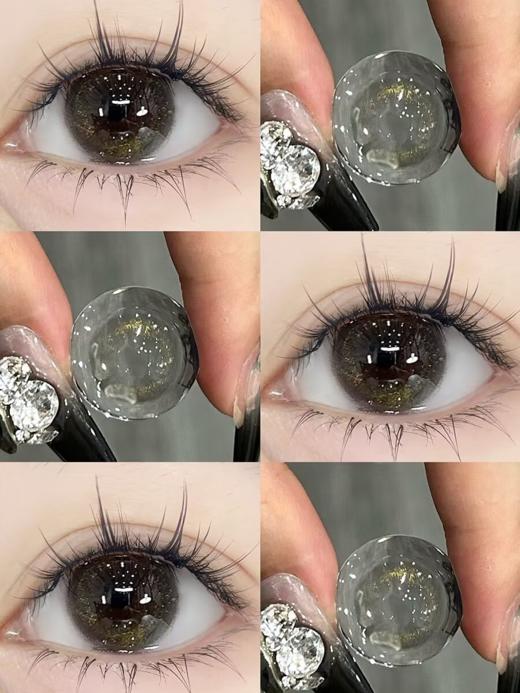Jellydoll 日抛 金箔灰 14.2mm 黑灰色 一盒十片 有月抛 商品图3