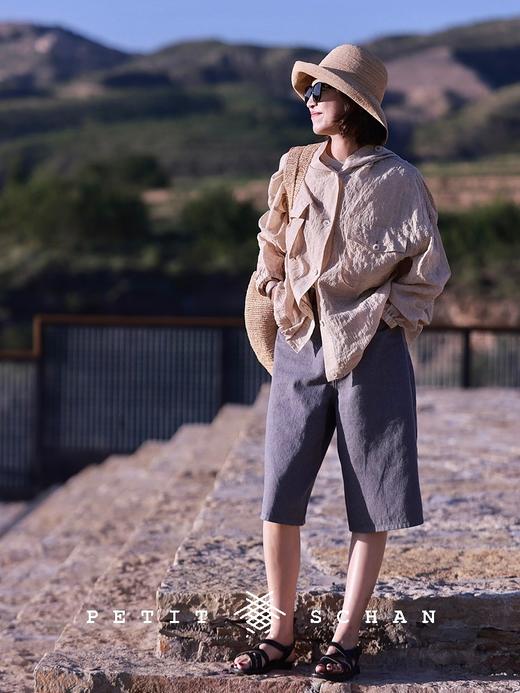 PETIT SCHAN小闪 CLO#538 wandering vintage 流浪古着 纯棉灰色轻水洗牛仔百慕大短裤 商品图3