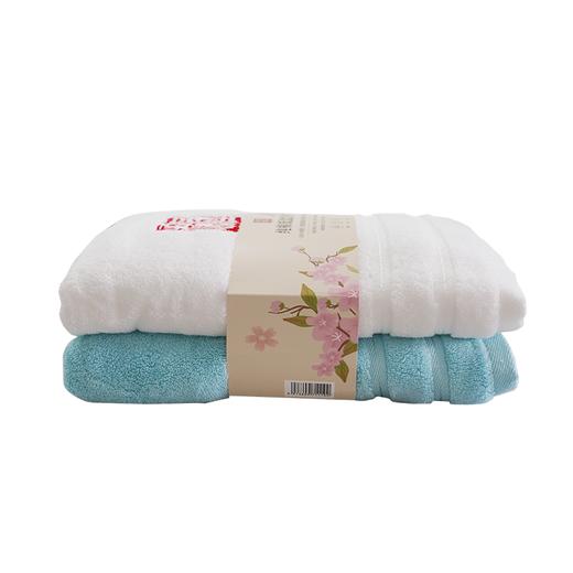 【武汉】汉棉绣花浴巾两条装70*140cm*2条（粉色+咖色/白色+蓝色） 商品图2