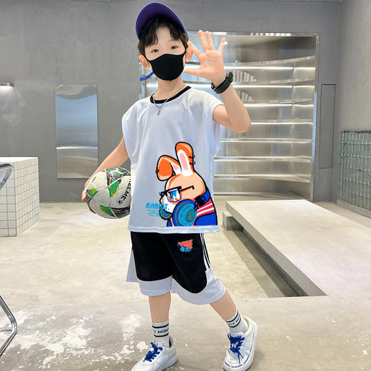 男童背心套装夏装2024新款儿童运动服潮帅气时髦大童衣服男孩夏款 商品图2