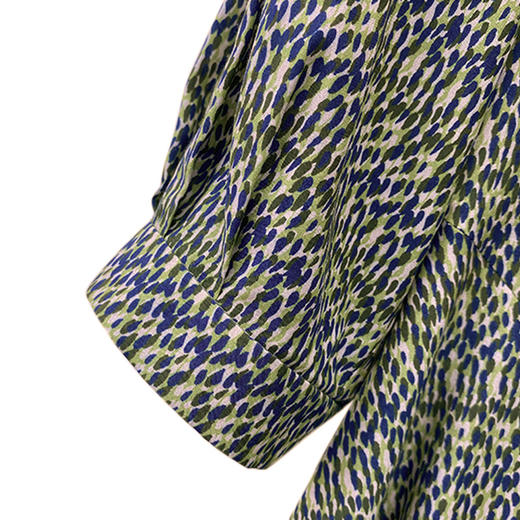 VIVIAN LIU薇薇安刘R2423007春女装新款西装领印花粘纤七分袖外套 商品图3