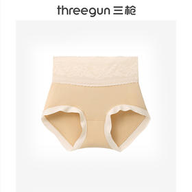Threegun三枪 【莫代尔】高腰蕾丝女三角裤-40922B011