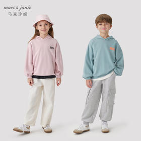 马克珍妮男女童宽松连帽字母运动卫衣儿童上衣外套秋装新款241296