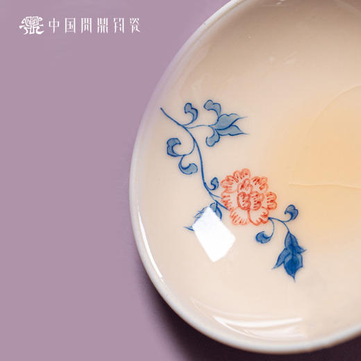 问鼎钧瓷鹅黄青花精工款辉景盖碗(晗花飞凤) 商品图2