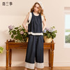 两三事 山山而川 2024夏季新款复古蕾丝拼接高腰直筒休闲裤女 商品缩略图0