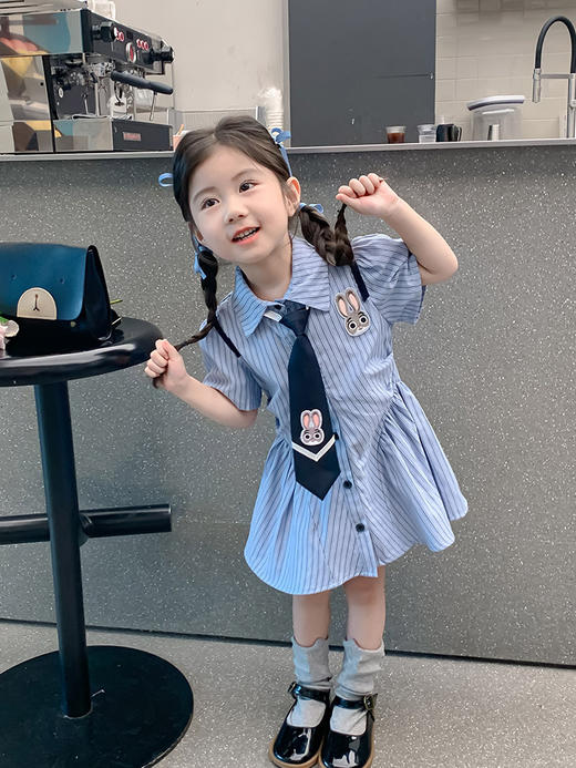 【YW】无忧购儿童学院风条纹衬衫公主连衣裙X9089（截单后7天发货)25年清仓捡漏 商品图1