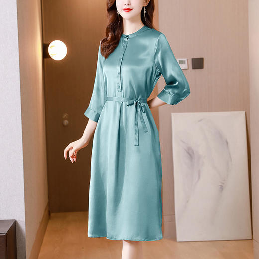 【高品质轻奢感❗️夏季妈妈连衣裙】修身版型，不挑身材优雅真丝连衣裙，轻奢感丝绸醋酸缎面妈妈，母亲节好礼L新年礼盒年货礼盒 商品图0