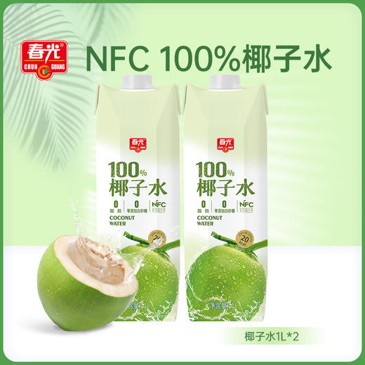 春光椰子水1L*2瓶 解暑解渴饮料 原味 商品图0
