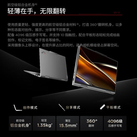 （国行）ThinkPad X1 Yoga 2024 酷睿Ultra处理器 2.8K翻转触控屏 14寸轻薄商务笔记本 商品图2