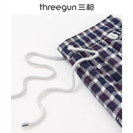 Threegun三枪 【纯棉】男士彩格家居短裤-50211B911 商品图7