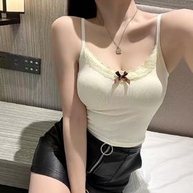 春夏新款纯欲性感打底蕾丝吊带短款针织吊带背心女上衣女