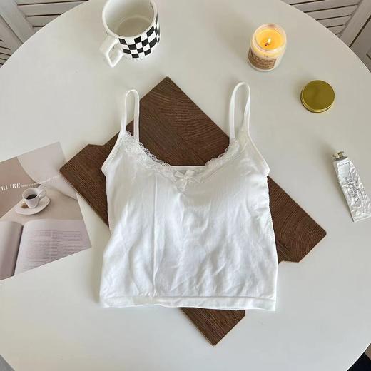 春夏新款纯欲性感打底蕾丝吊带短款针织吊带背心女上衣女 商品图6