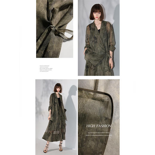 COCOBELLA新中式老钱风炒色晕染西装春夏微透视西服外套SI3030 商品图2