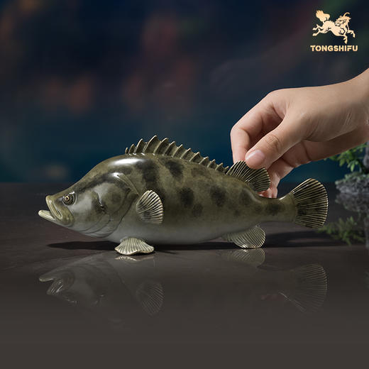 铜师傅 铜摆件《贵余》家居桌面装饰工艺品客厅鱼摆件 商品图4