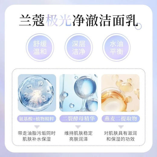 【保税仓】兰蔻极光保湿洁面乳50ml 商品图4