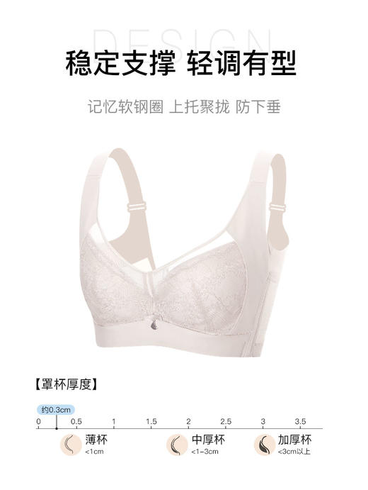 【第二件 0 元｜ 满2件 5 折】【C杯单件】【秀黛】纯臻记忆圈拼棉杯文胸L6110002C【门店同款】 商品图5