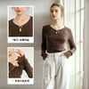 
OLrain欧芮儿法式咖色薄款圆领针织衫女早秋2024新款修身长袖上衣 商品缩略图2