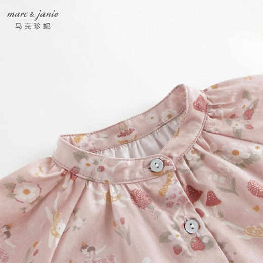 马克珍妮女童法式碎花衬衫儿童衬衣小衫纯棉上衣秋装新款241112 商品图2