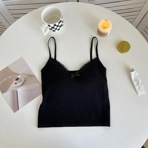 春夏新款纯欲性感打底蕾丝吊带短款针织吊带背心女上衣女 商品图5