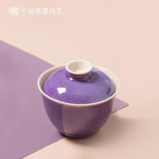 问鼎钧瓷鹅黄青花精工款辉景盖碗(晗花飞凤) 商品图0