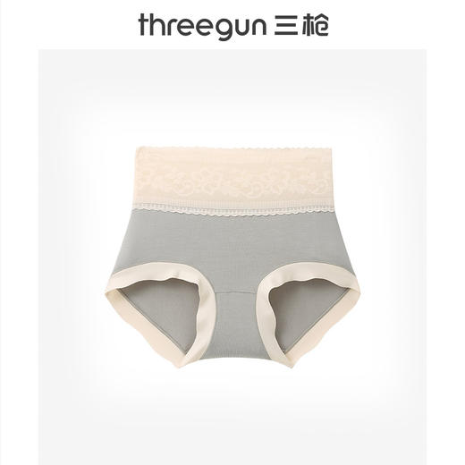 Threegun三枪 【莫代尔】高腰蕾丝女三角裤-40922B011 商品图6