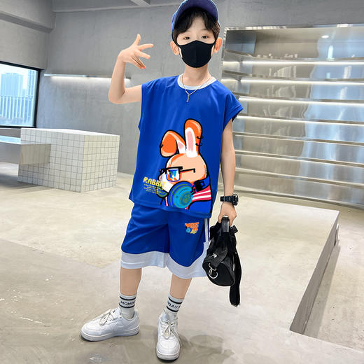 男童背心套装夏装2024新款儿童运动服潮帅气时髦大童衣服男孩夏款 商品图1