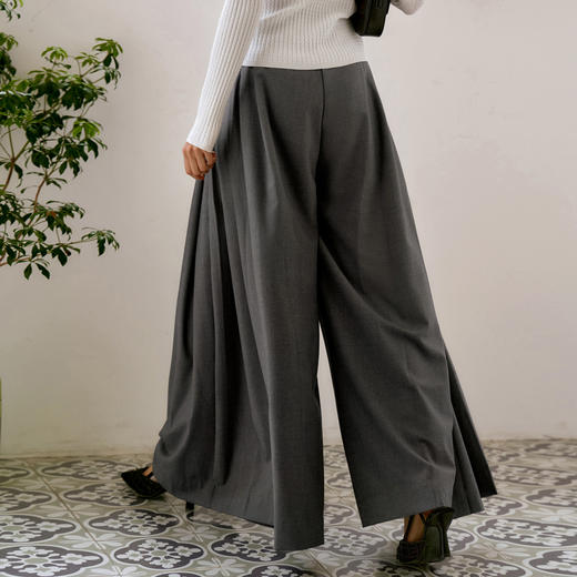 OLrain欧芮儿法式宽松裙裤休闲裤女早秋2024新款通勤百搭阔腿西裤 商品图1