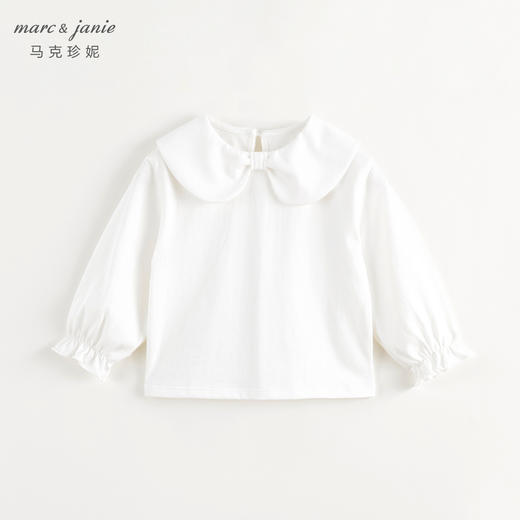 马克珍妮女童娃娃领全棉长袖打底衫 儿童T恤上衣童装春秋款241183 商品图2