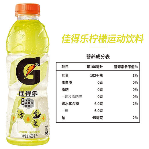 佳得乐柠檬味600ml(6934024590169) 商品图0