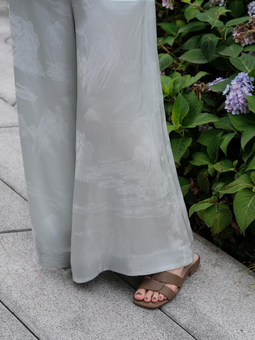 STJINGx凯喜雅x故宫|千里江山玥升阔腿裤-影青(不退不换) 商品图1