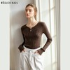 
OLrain欧芮儿法式咖色薄款圆领针织衫女早秋2024新款修身长袖上衣 商品缩略图0