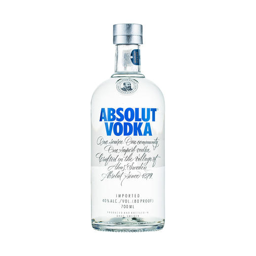 Absolut绝对伏特加原味700ml洋酒鸡尾酒基酒 商品图0