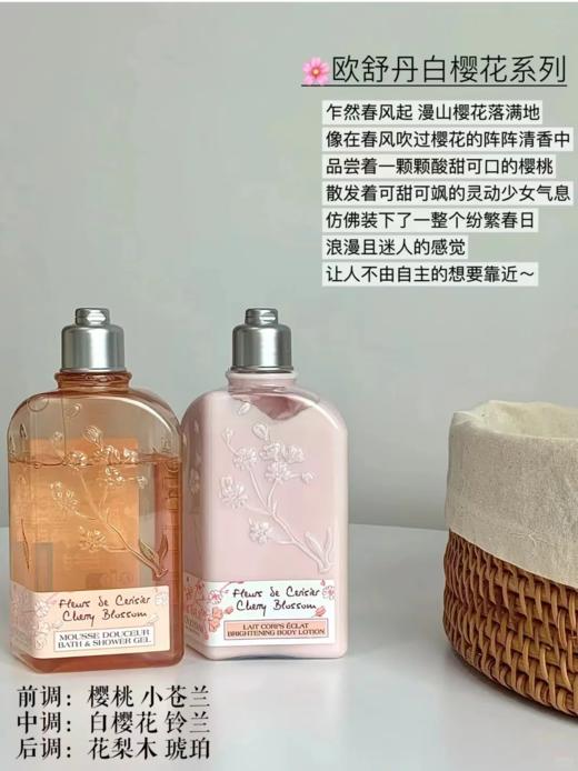 【限定礼盒】L'occitane 欧舒丹樱花闪亮润肤身体乳沐浴露套装 沐浴露250ml+身体乳250ml润肤露保湿滋润 商品图2