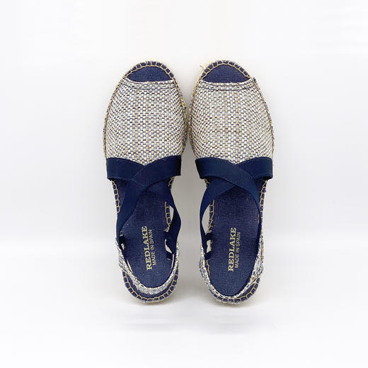 断码特价37码&38码——西班牙原产手工制作时尚轻便超舒适女款草编鞋 341D-蓝色 商品图3