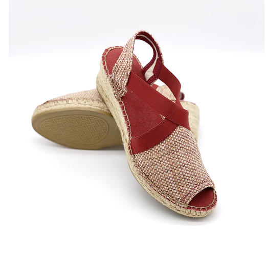 西班牙原产手工制作时尚轻便超舒适女款草编鞋 341D-红色 商品图4