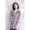 西子/桑蚕丝顺纡【墨染丁香】古早炒色刺绣套头衬衫衬衣/CSLL354 商品缩略图0