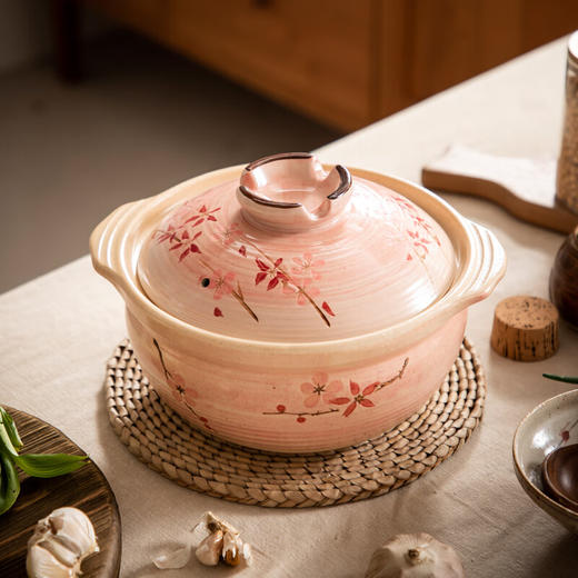 万土烧和风花见6号9寸高锅A3006桃粉 商品图3