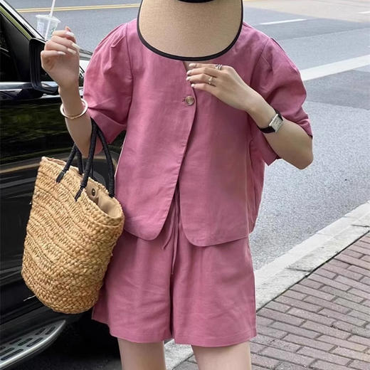 裁缝学苑AS292小香风泡泡袖v领上衣+高腰阔腿短裤套装纸样女装裁剪图 商品图1