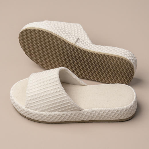 【华夫格拖鞋】华夫格拖鞋家用布艺拖鞋情侣地板地毯防水拖鞋夏季拖 商品图2